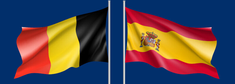 Belgium and Spain flags